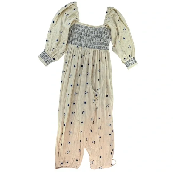 FREE PEOPLE Embroidered DAHLIA Jumpsuit Large New - Picture 4 of 11